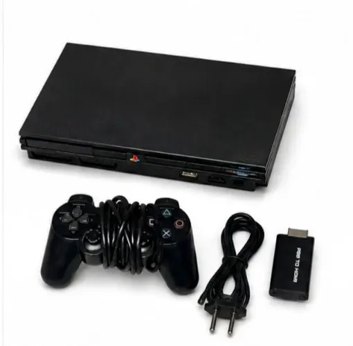 PLAYSTATION 2 SLIM, CONTROLE E ADAPTADOR PARA HDMI