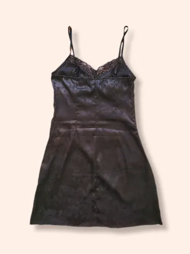 Vestido Slipdress Shein Preto Floral PP