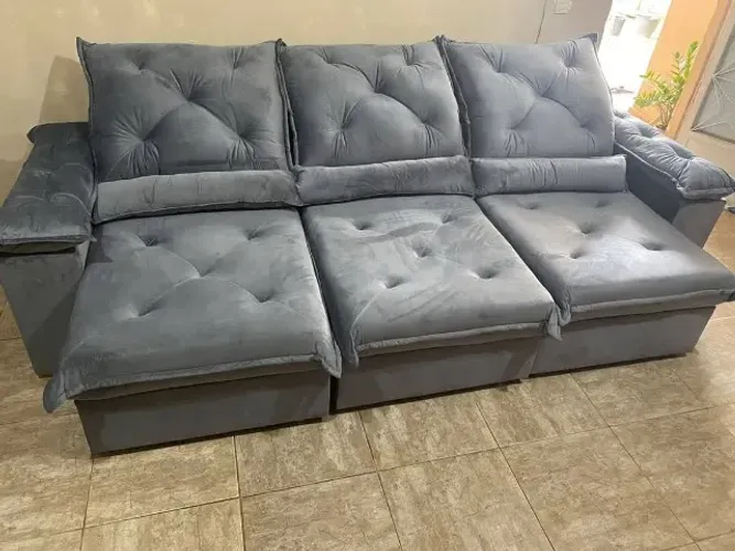 2,70CM SOFÁ RETRÁTIL E RECLINÁVEL MOLAS ENSACADAS ESPUMA D28