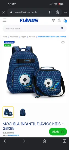 Kit Mochila Escolar Infantil Flávio?s Kids Novo - Mochila + Lancheira + Estojo