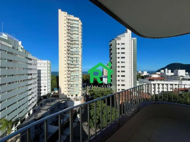 Apartamento com vista para o mar com 2 quartos (1 suíte), 1 vaga à venda no Tombo, Guarujá