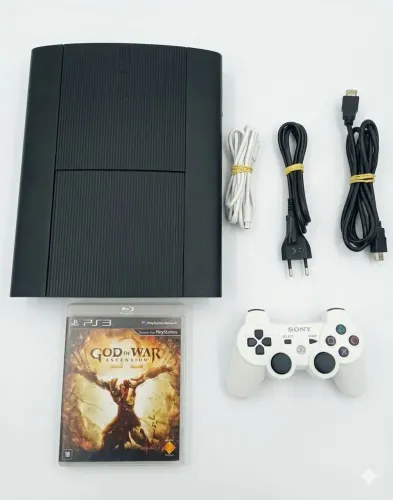 Ps3 Super Slim 250Gb + 1 Controle + 1 Jogo