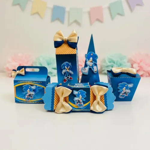 Kit Lembrancinhas Pegue e Monte Sonic 19 Peças