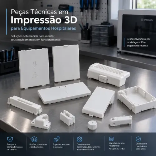 Peças de Reposição Hospitalar | Modelagem 3D e Impressão Sob Medida