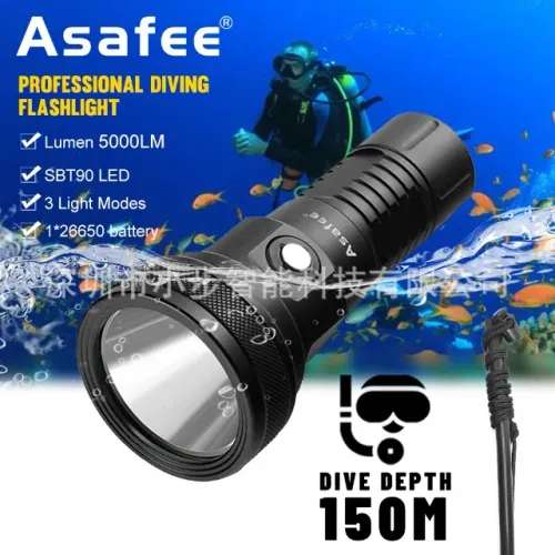 lanterna de mergulho SBT90 de 5000 lumes