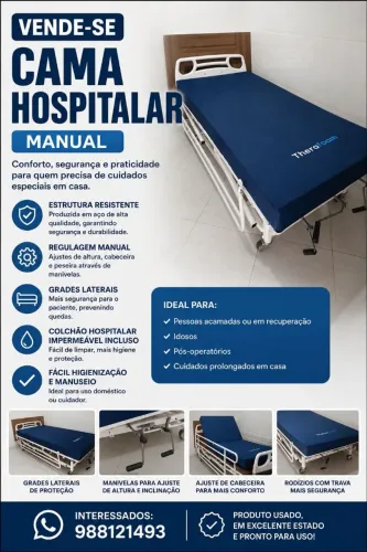 Cama hospitalar com um mês de uso