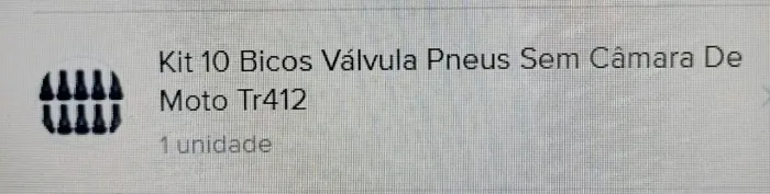 Kit 10 Bicos válvulas pneus sem Câmara de Moto Tr412