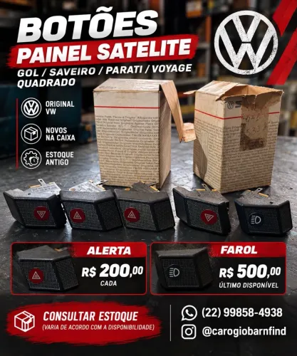 Botão Farol/Alerta Gol/Saveiro/Parati/Voyage Original Vw Novo Caixa Estoque Antigo 