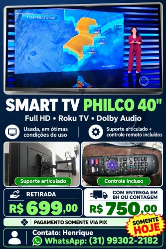 Smart TV Philco de 40?, Full HD, Roku TV, modelo PTV40G7PR2CSBLF.