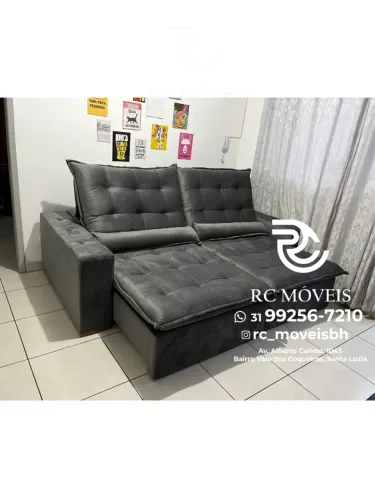 Sofá Cristal Retrátil e Reclinável 2,30m | Veludo