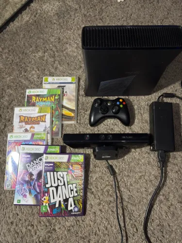 Xbox 360 DESBLOQUEADO + Kinect + Controle + Jogos