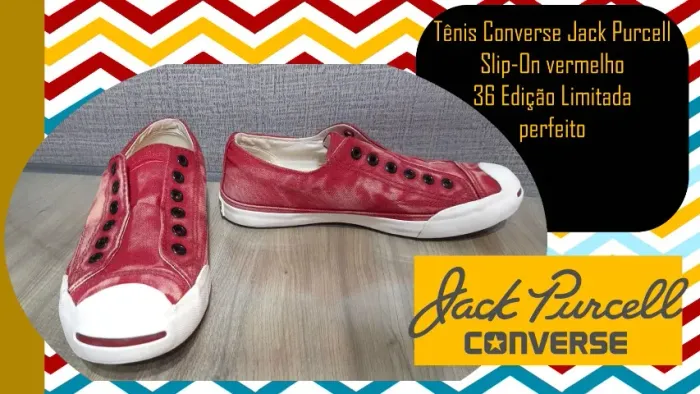 Tênis Converse Jack Purcell Slip-On vermelho 36 Edição Limitada