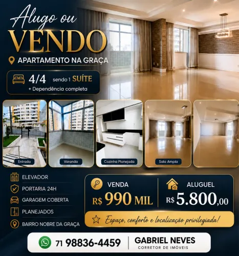Vendo ou alugo apartamento na Barra 
