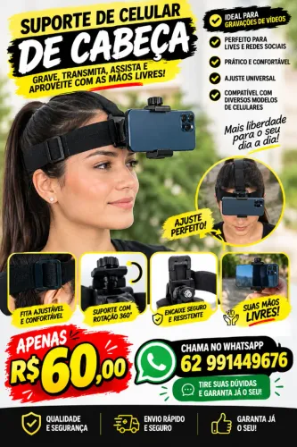 Suporte celular cabeça pronta entrega