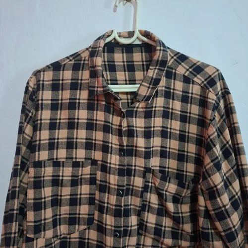 Camisa Xadrez Blusão Flanelado GG Bege Preto