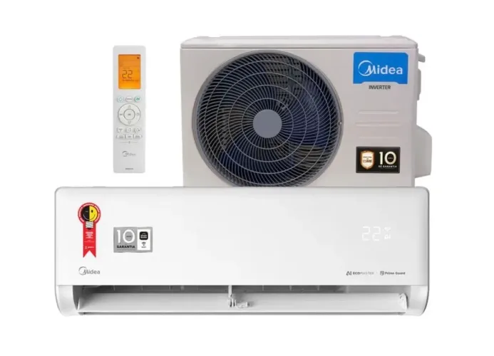 Ar midea na caixa 12mil btus quente e frio inverter 