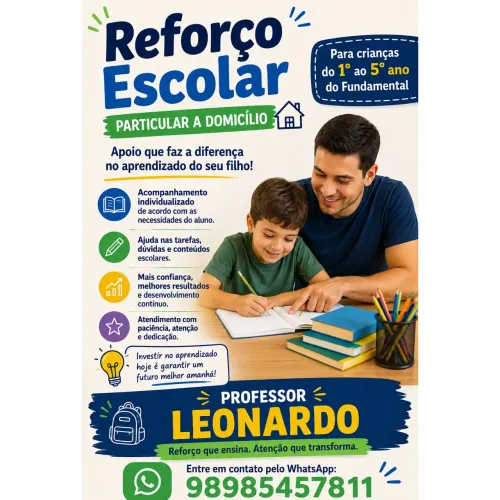 PROFESSOR DE REFORÇO ESCOLAR A DOMICÍLIO 