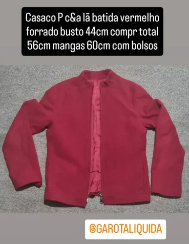 Casaco lã batida P vermelho