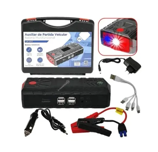 Auxiliar de Partida Veicular Luatek LK-U07 (Bateria Multifuncional 12V)