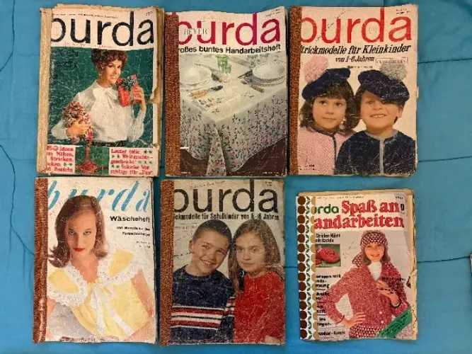Kit 13 Revistas Alemãs Antigas Burda - Moda E Artesanato
