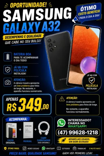 Imperdível! Galaxy A 32 por apenas R$ 349,00!!