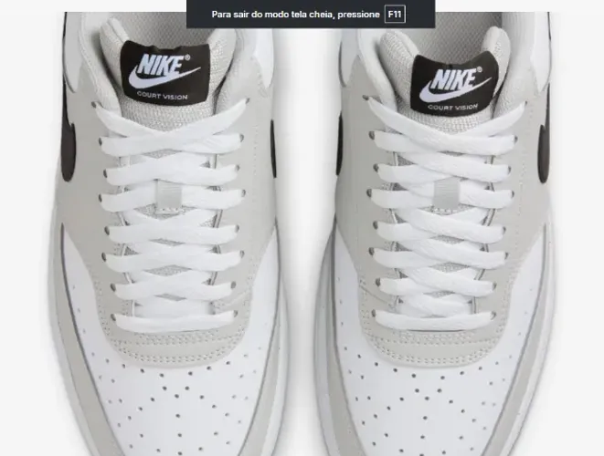 Nike Court Vision Low branco tamanho grande