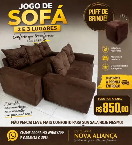 JOGO DE SOFÁ EM PROMOÇÃO DE FÁBRICA