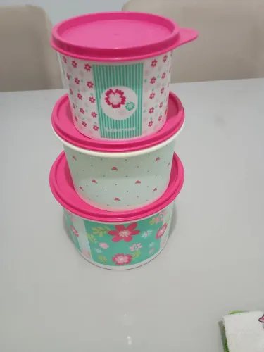 Tupperware conjunto floral 3 peças 80,00