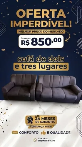 Sofá dois e três lugares, novo igual a zero! Com garantia exclusiva