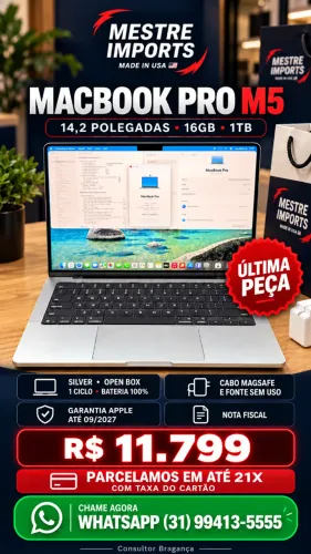 MacBook Pro M5 14,2 Polegadas 16GB 1TB Silver Open Box