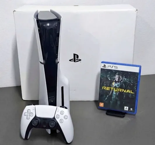 Ps5 slim mídia física c/ 1 jogo e caixa