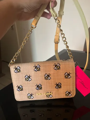 Bolsa Betsey Johnson Tiracolo Amarelo Abelhinha