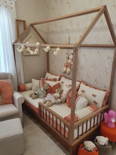 Cama casinha com cama auxiliar (Sleeper) + 2 colchões 190x90x14 (ortobom)