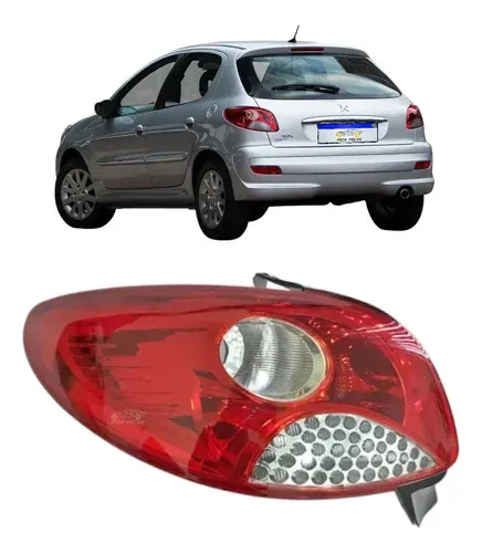 Lanterna Peugeot 207 Hatch 2008 2009 A 2015 Grade Cromada Le Esquerdo/motorista Vermelho