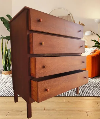 CÔMODA EM SUCUPIRA 4 GAVETAS GRANDES 
