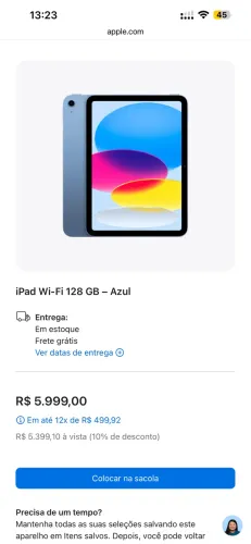 iPad A 18 128gb