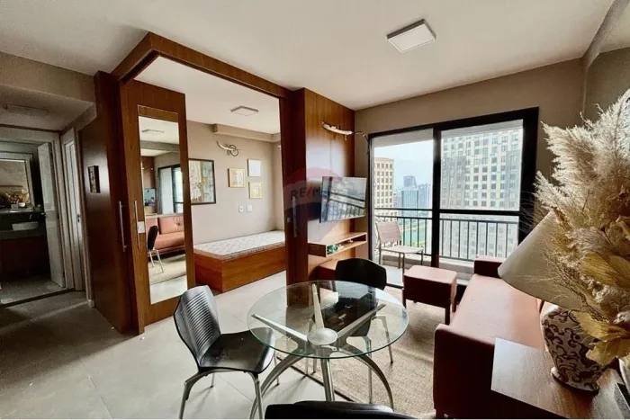 Excelente apartamento mobiliado para locação 2 quartos, sala, cozinha, banheiro, piscina, 