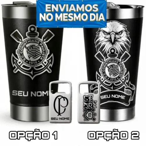 Copo térmico Corinthians Personalizado Gravado a Laser