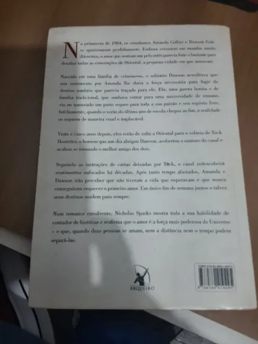 O melhor de mim-Nicholas Sparks. Livro de romance