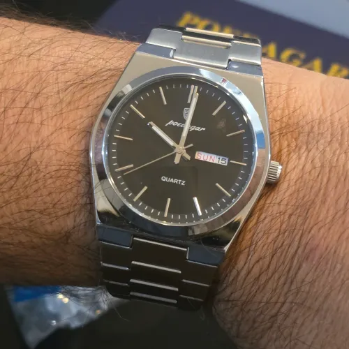 Relógio masculino Poedagar original Quartz 43mm em aço inox completo Fullset todo assinado
