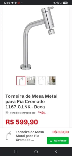 Torneira de aço deca