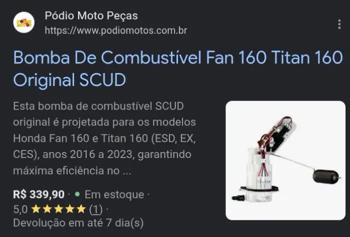 Bomba combustível Titan/fan 160