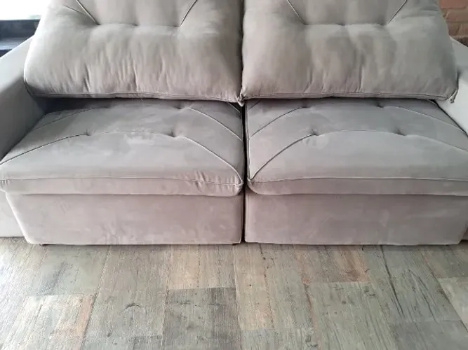 Sofa retratil 4 lugares móveis casa verde pouco usado