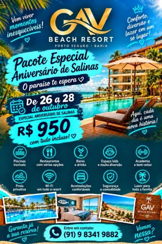 GAV Beach Resort Salinas Promoção Aniversário De Salinas