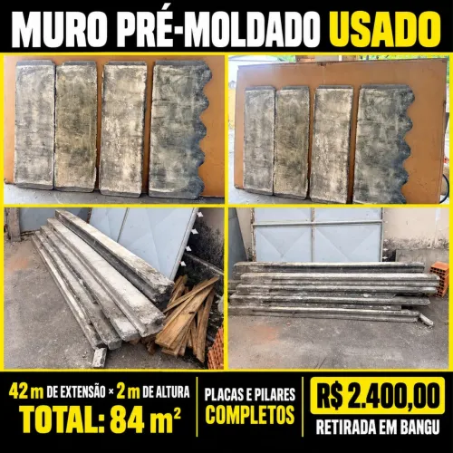 Muro pré moldado usado