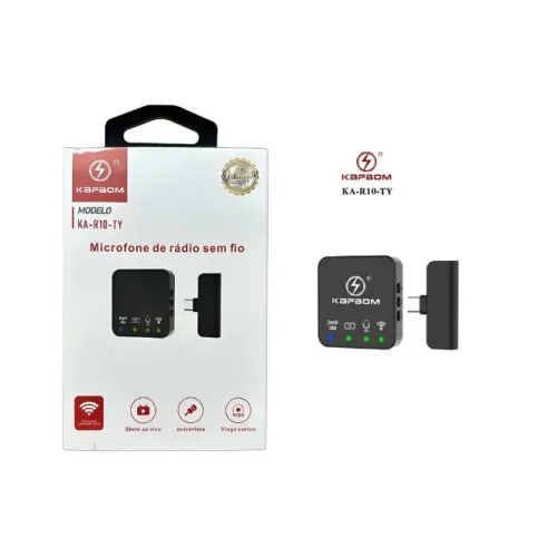 Microfone Lapela Sem Fio Usb C Kapbom