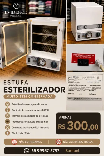 Estufa de Esterilização e Secagem Delta export line 7.5 litros