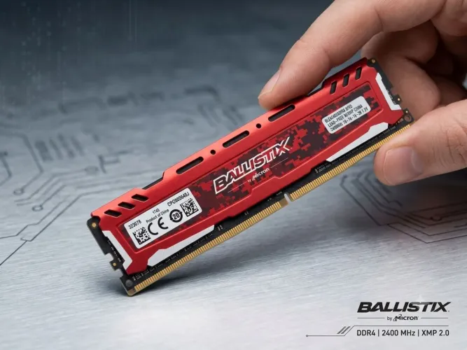 Memória Kit 8GB RAM DDR4 (2x4GB) Crucial Ballistix 2400MHz - Topo de Linnha - Testadas