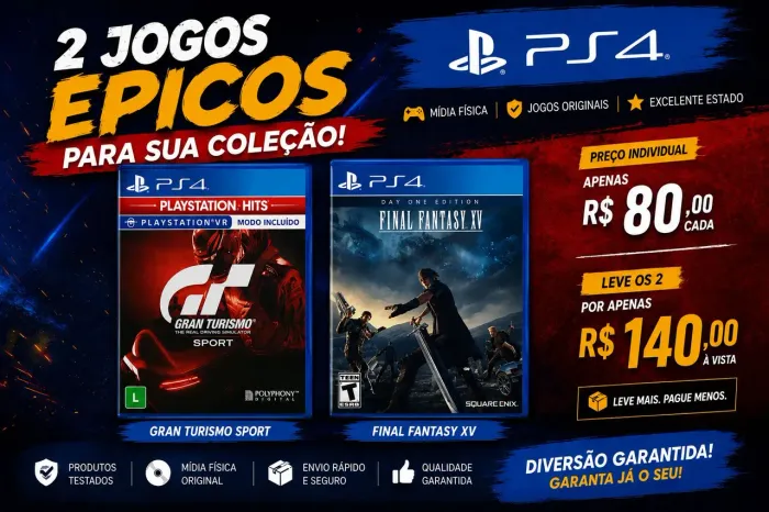 ? 2 JOGOS PS4 SEMINOVOS - IMPECÁVEIS! ?