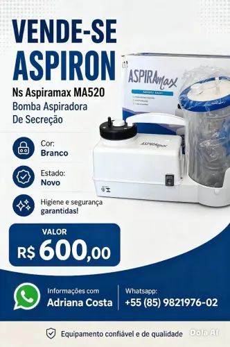 Vende-se Aspirador de Secreção APIRAMAX MA 520 NOVO